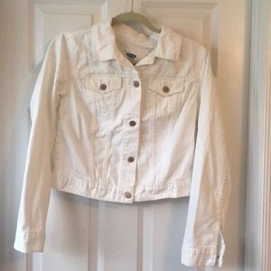 Old Navy white Jean jacket.